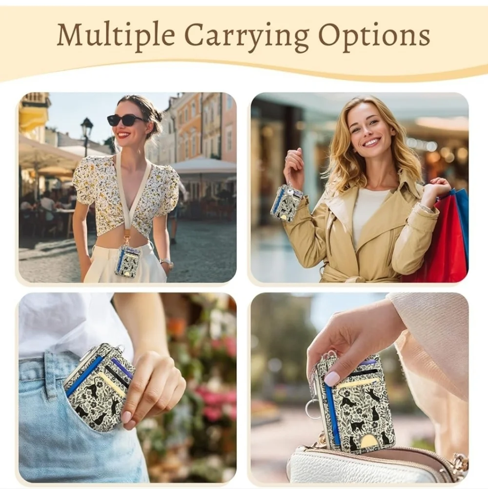 Floral Card Organizer with ID Window